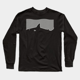 Minimal Line Drawing Simple Unique Shark Fin Gift Long Sleeve T-Shirt